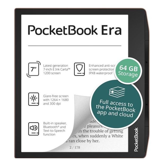 

PocketBook Era E-Reader Sunset Copper 64GB 7 Glare-Free & Eye-Friendly Touch-Screen with E -Ink Technology