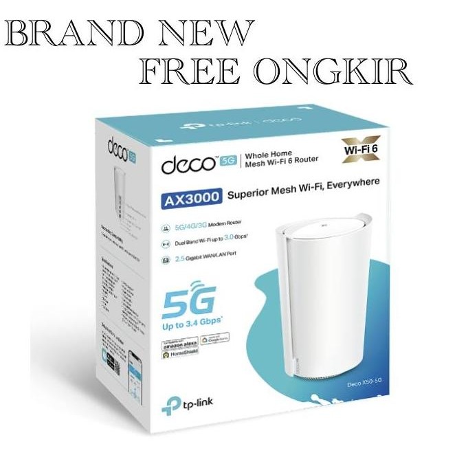 

TP-Link Deco X50-5G AX3000 5G Whole Home Mesh WiFi 6 System with 2.5G Port
