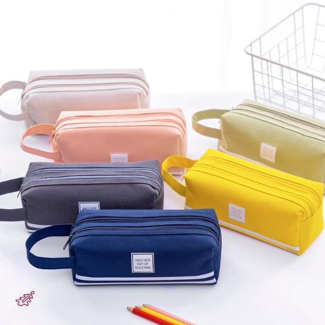 

OSM JKT S5943 Kotak Pensil Dan Stationery Dual Zipper / Tempat Alat Tulis Perlengkapan Sekolah 2 Sisi / Kotak Pensil 2 Pouch