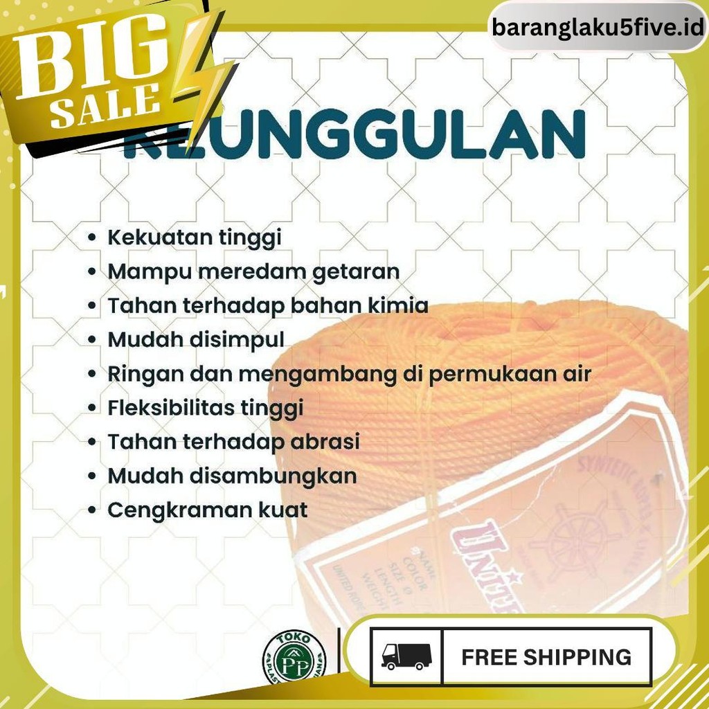 

Tali Tampar United Serbaguna Ukuran 1.5 Mm 1 Roll / Panjang 220 Meter Meledak