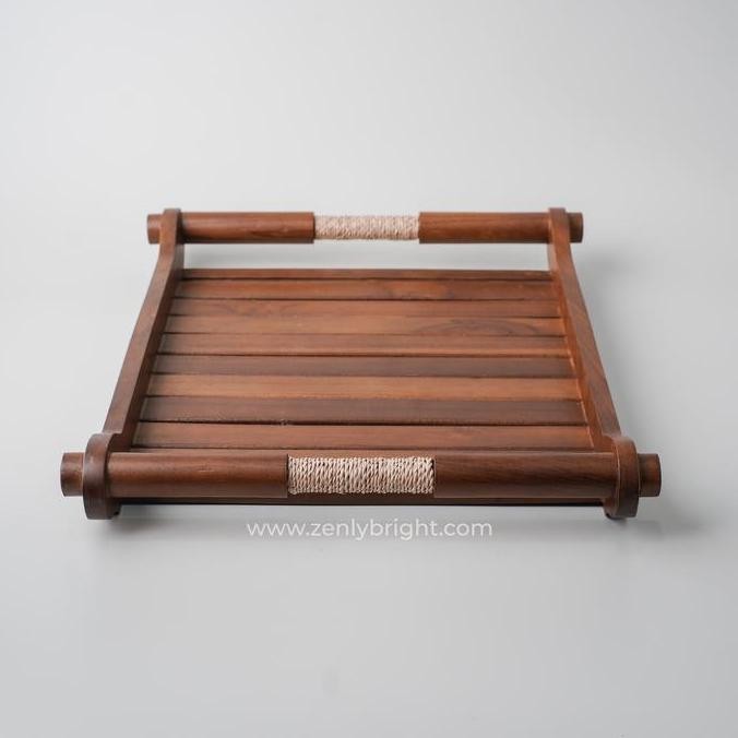 Nampan Bubut Kayu Jati M