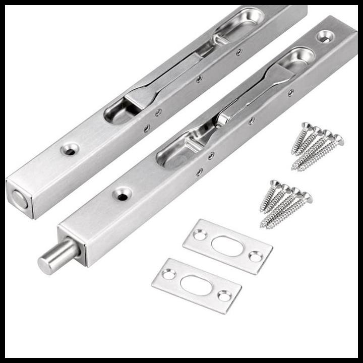 Grendel tanam stainless 6 dan 12 inci grendel tanam pintu kayu dobel