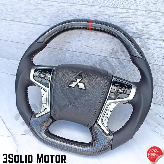 STIR NEW PAJERO SPORT PAJERO DAKAR CARBON KEVLAR KOMPLIT AIRBAG ORI