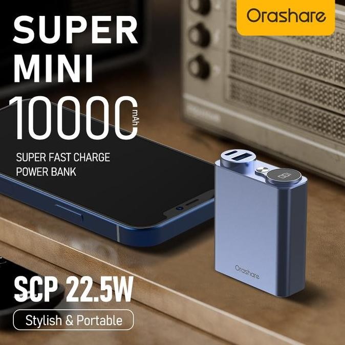 Orashare PCA10 10000mAh Powerbank Mini Pocket SCP 22.5W Pengisian Super Cepat Power Bank Super Mini 