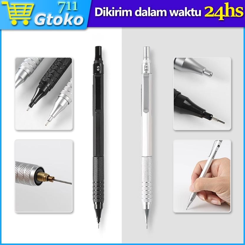 

Pensil Mekanik Metal Besi Minimalis Sekolah Kantor Mechanical Pencil 0.5mm DiM