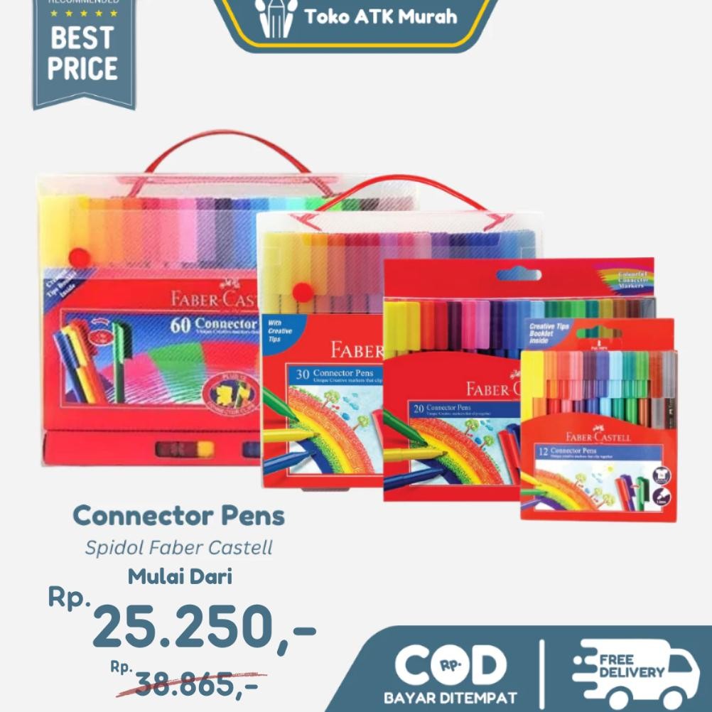 

Spidol Connector Pens 12 / 20 / 30 / 60 Warna Faber-Castell - Spidol Sambung DiM