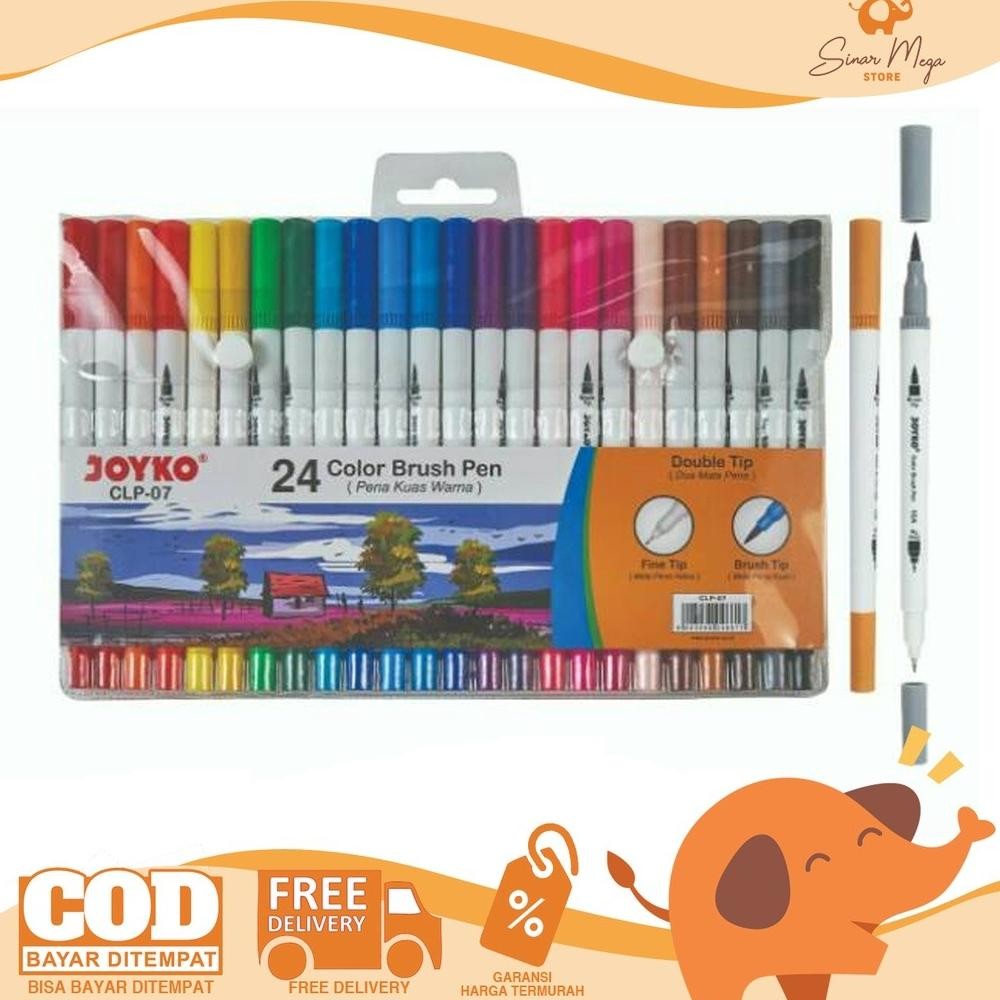 

Joyko Color Brush Pen Pena Kuas Warna CLP-07 / Pena Kuas Warna Set 24 Warna DiM