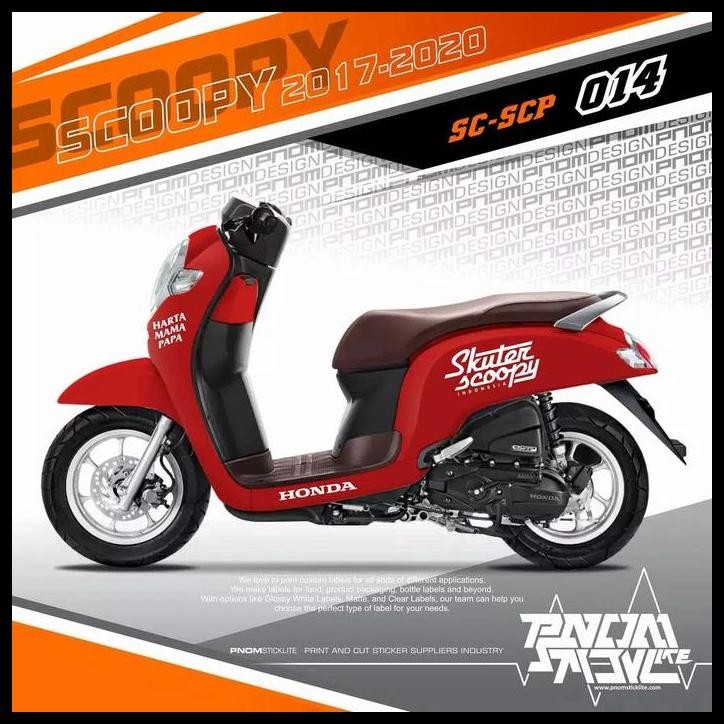 TERBARU CUTTING STICKER STRIPING SCOOPY PUTIH 2017-2021 SKUTER SCOOPY HITAM