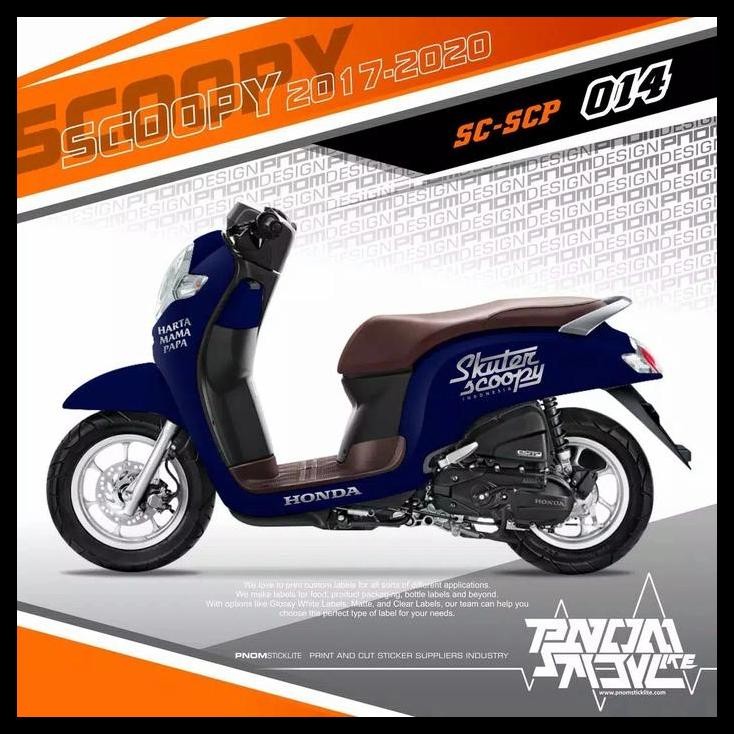 TERMURAH CUTTING STICKER STRIPING SCOOPY BIRU 2017-2021 SKUTER SCOOPY SILVER 