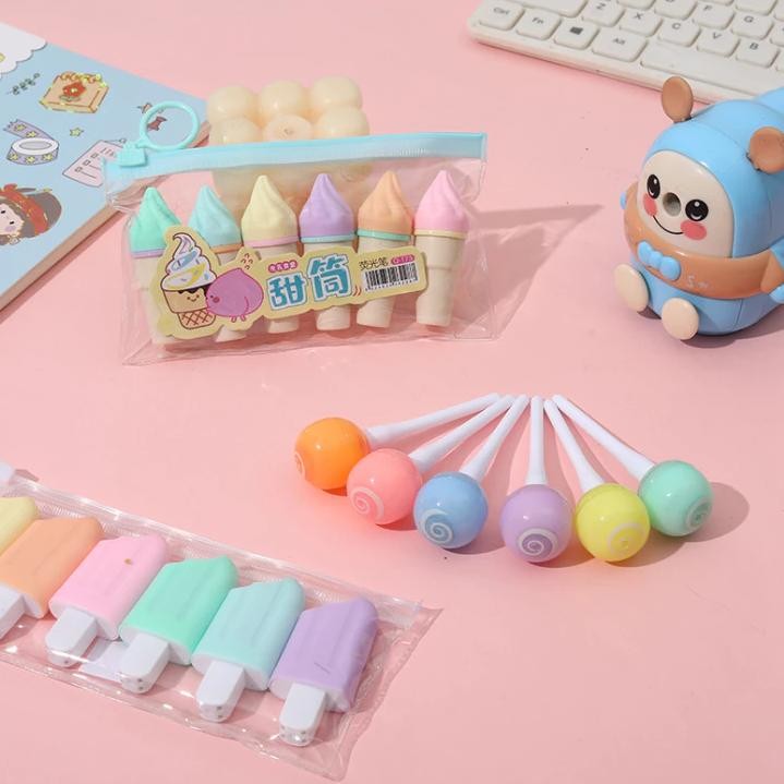 

Highlighter Desain Lucu Warna Warni Menandai Poin Penting Pencatatan DiM