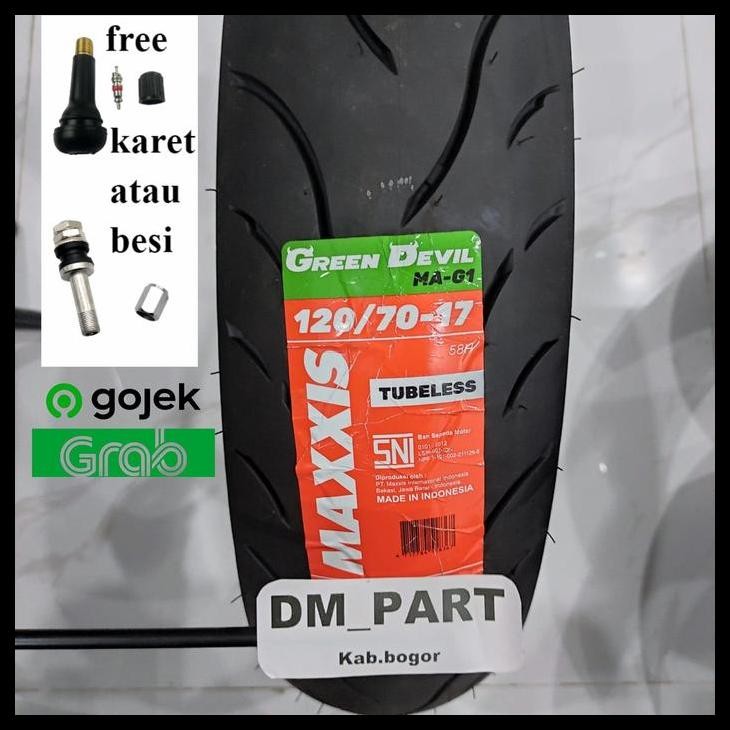 HOT DEAL BAN LUAR MAXXIS MA G1 GREEN DEVIL 120 70 17 TUBELESS MOTOR VIXION CBR NINJA MOGE MAXIS XABR