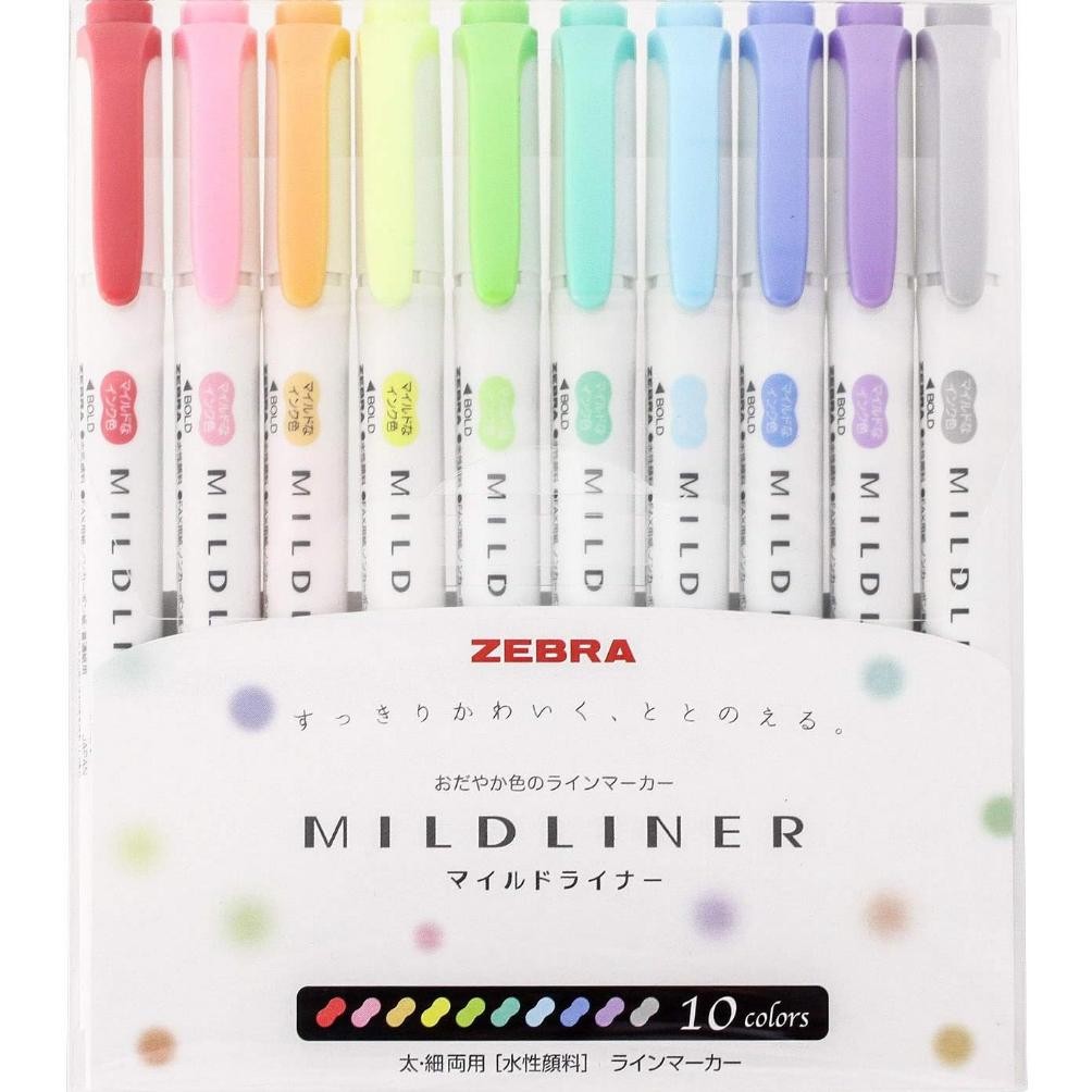 

Zebra Mildliner Dual Sided Highglighter Set of 10 Color DiM
