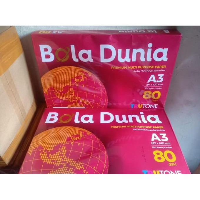 

kertas hvs bola dunia,paper one,sidu a3 80 gsm harga promo 1 rim