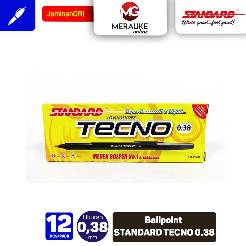 

Ballpoint STANDARD TECNO 0.38 - Hitam 12 Pcs DiM