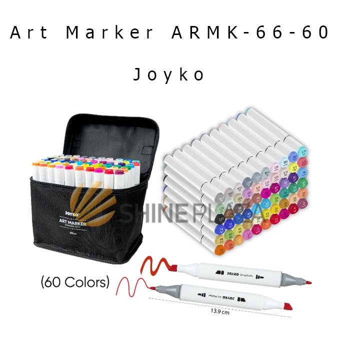 

Art Marker Joyko ARMK-66-60 Colors - Spidol Sketsa Seni Warna Joyko DiM
