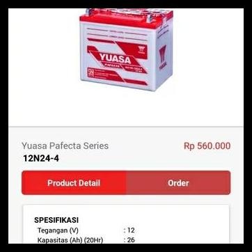 TERBARU AKI ACCU 12N24-4 12N24 UNTUK GENSET DAN LAIN LAIN YUASA 