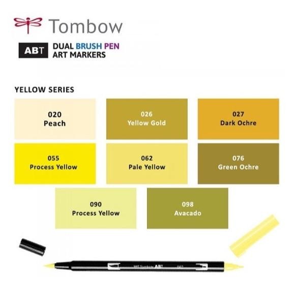 

Tombow ABT Dual Brush Pen YELLOW SERIES Lettering Kaligrafi Brushpen Myarts DiM