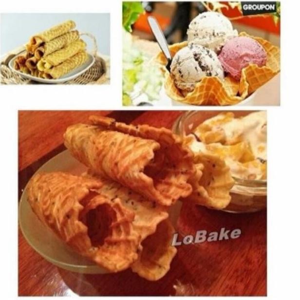 cetakan kue semprong ice cone eggroll marble teflon