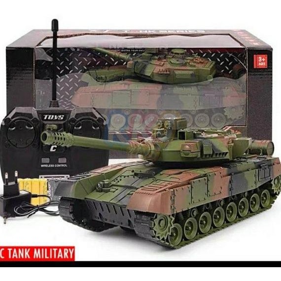 Mainan Anak Rc Mobil Tank Military Besar Remote Control Militer Perang - Cokelat, BATERAI REMOT