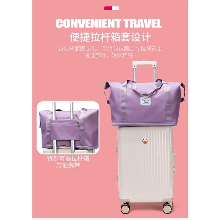Murah Tr088 - Tas Travel Jumbo Jinjing Wanita Waterproof Gym Olahraga Baju Pakaian Portable Import M