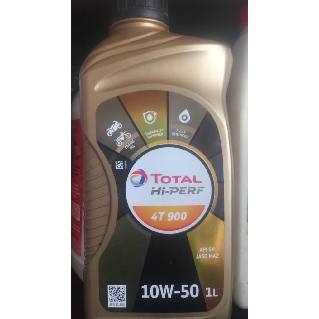 baru Oli Mesin Motor Total 4T 900 Hi Perf SAE 10W-50 Ukuran 1 Liter