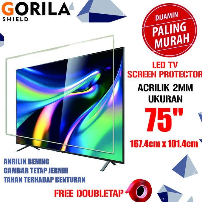 Pelindung Layar TV LED 75"inch-Akrilik - Screen guard - Tempered glass