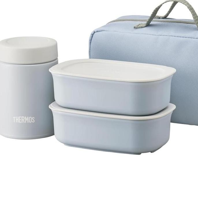 TERMURAH - Thermos JEA-801 SKY Vacuum Insulated Soup Lunch Set, (800 ml) sky blue