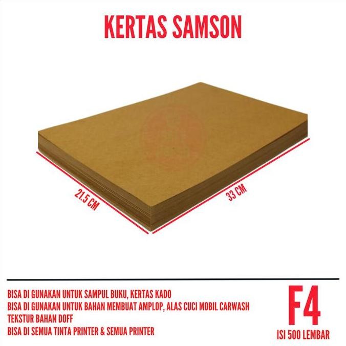 

NEW Kertas Samson Coklat F4 isi 500 lembar / Kertas Samson F4
