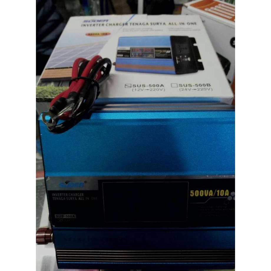 suoer power inverter 500watt + solar controller charger sus-500a murah