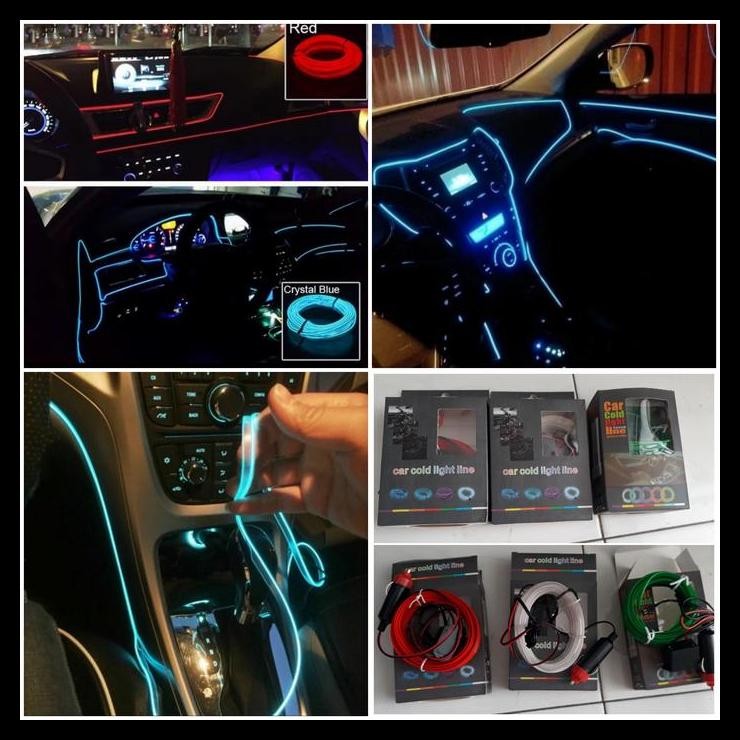 DISKON LAMPU INTERIOR DEKORASI MOBIL LED NEON 3 METER KARIMUN KOTAK 