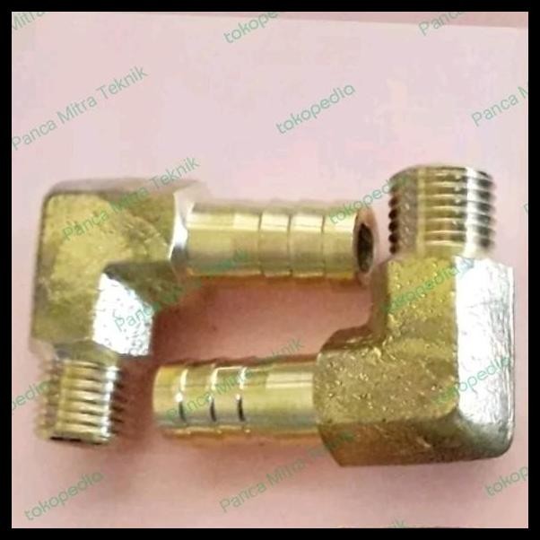 TERMURAH NEPEL SELANG L DRAT LUAR 1/4" SELANG 5/16" INCH 