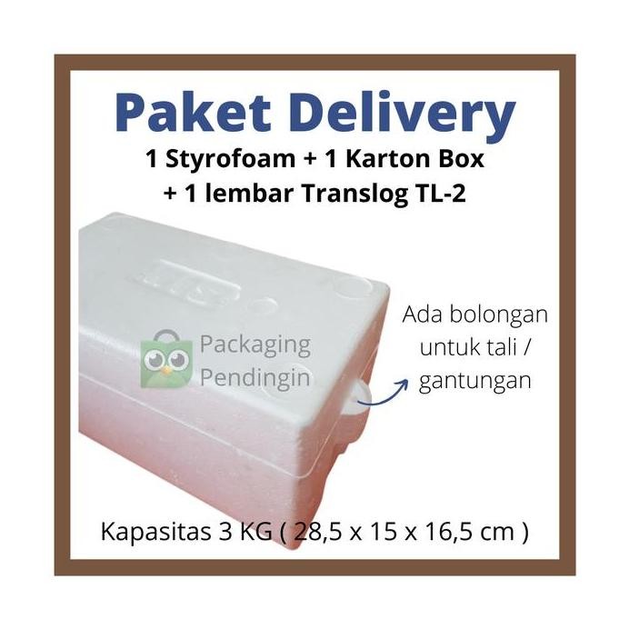 

new !!! Paket Delivery Box Kapasitas 3 KG / Styrofoam Karton Ice Gel