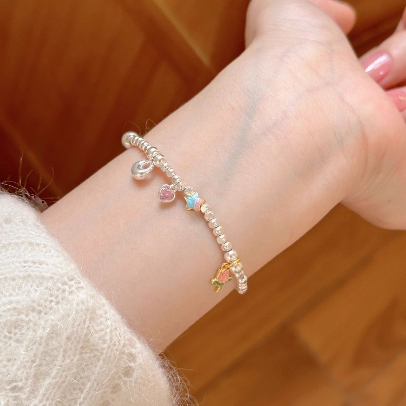 Gelang perak S925 wanita berbentuk hati