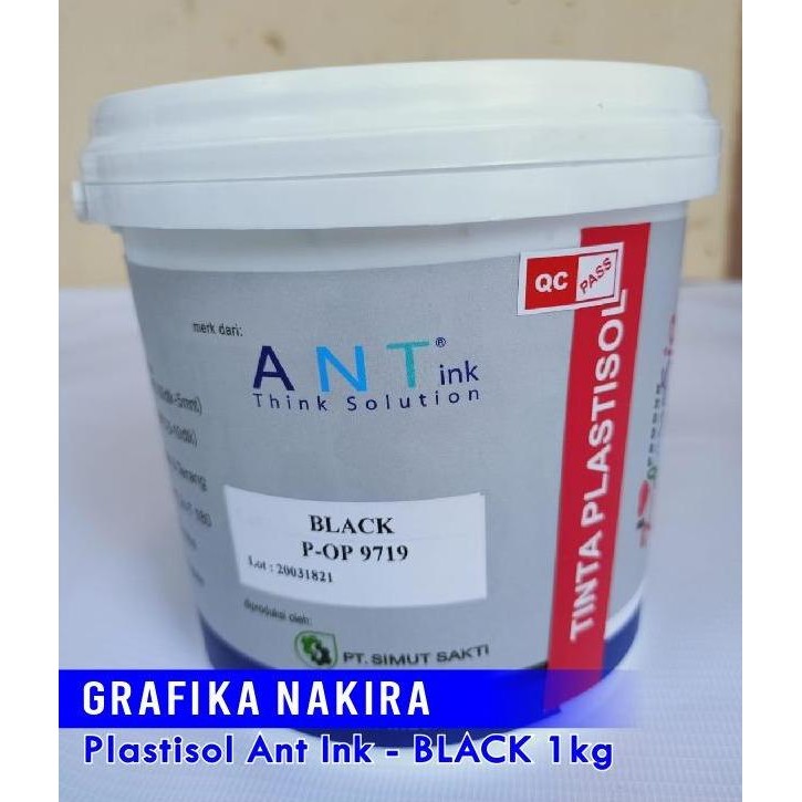 Tinta Sablon Kaos Plastisol Ant Ink / Cat Plastisol Black / Hitam 1 Kg