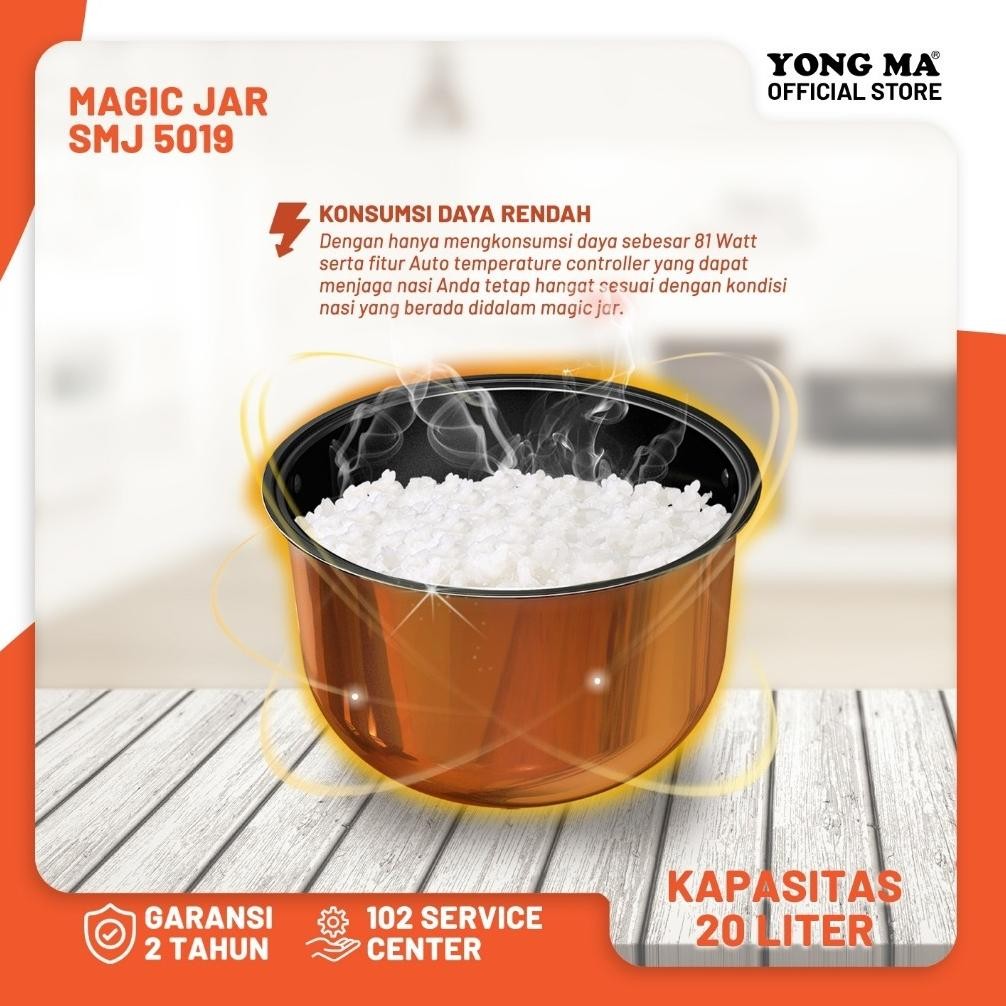 MAGIC JAR YONGMA SMJ 5019 / PENGHANGAT NASI SMJ-5019 / SMJ5019 SILVER 20L LITER DiM