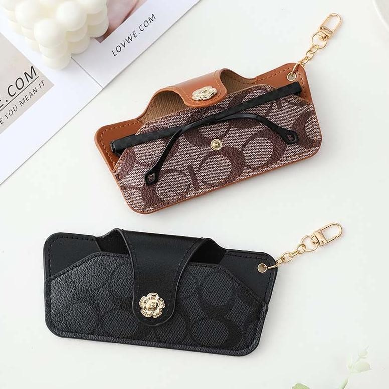 Tempat Kacamata Kecil Leather+ Hook/ Box Kaca Mata Kacamata Aesthetic Tas Kacamata Pinggang Pouch Ka