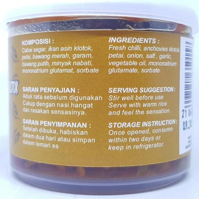 

CUK SAMBAL PETAI IKAN ASIN KLOTOK 140gr | COK SAMBEL PEDAS HALAL MUI
