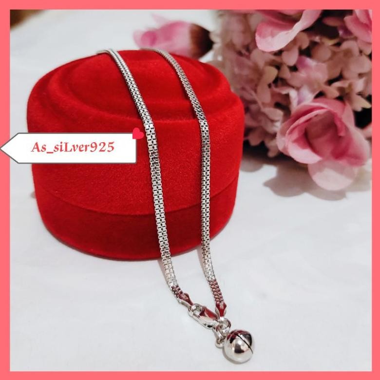 GELANG KAKI PERAK RANTAI ITALY DOUBLE ASLI SILVER 925 LAPIS MAS PUTIH DiM