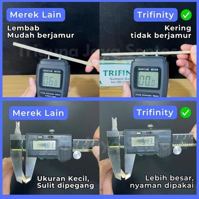 JH8 Sumpit Bambu Panda Trifinity Higienis Bersih Halus Kering Import SBY