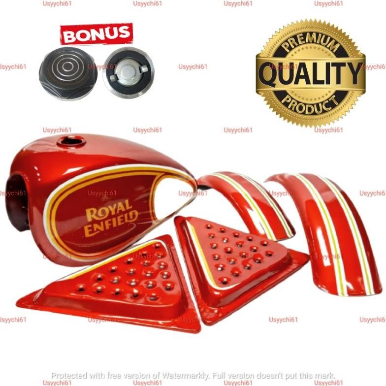 (PROMO DISKON) Paket Hemat Body Tangki Cat Royal Enfield Triumph Bobber Japstyle Custom DLL Merah