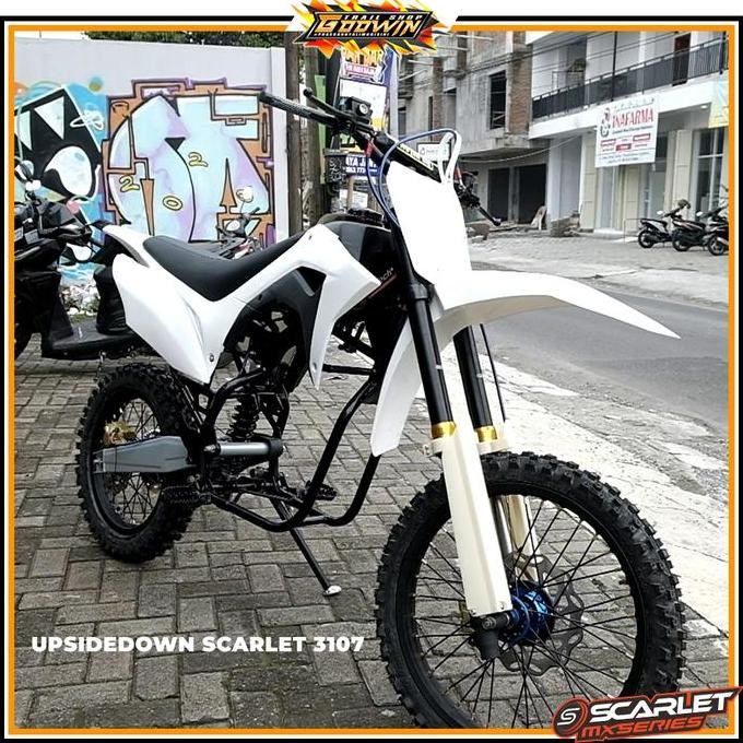 UPSIDEDOWN CROSS USD SCARLET 3107 FULL CNC + BEARING KLX 150