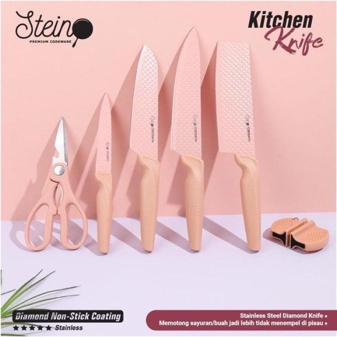 Diamond Knive Set Pisau 6pcs - Pink