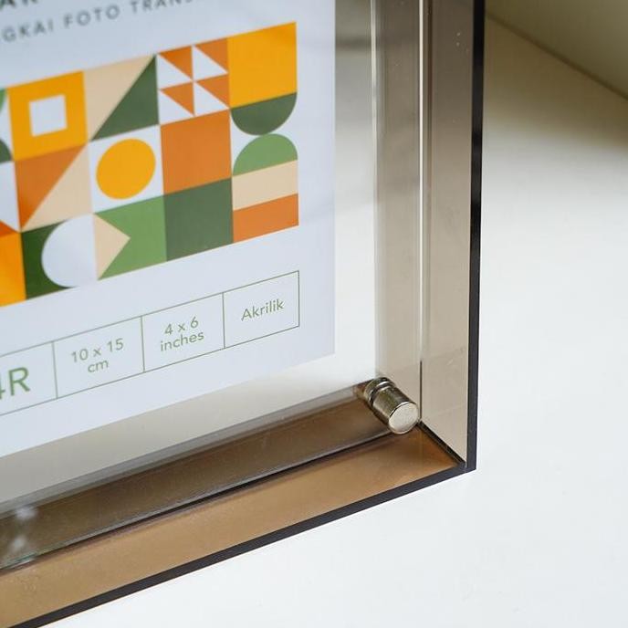 Azko Forhom 4R Bingkai Foto Meja Transparan Rhy23120603-1 - Hitam Pigura Aesthetic Frame Tempat Foto