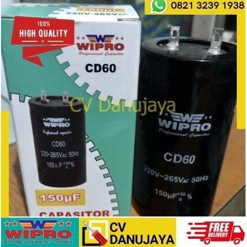 Kapasitor WIPRO 150uF Starting Capacitor Dinamo AC/Mesin 150uF
