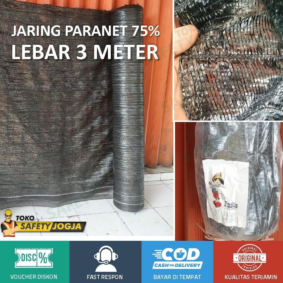 Jaring Paranet  75% Pagar Tanaman LEBAR 3 meter x 1m eceran Murah Jogja Solo