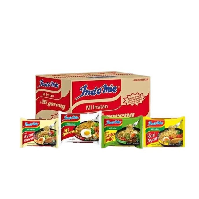 

Mie instant Indomie all farian lengkap 1dus isi 40pcs indomie soto,ayam bawang,goreng, kari ayam dan seblak Noodles