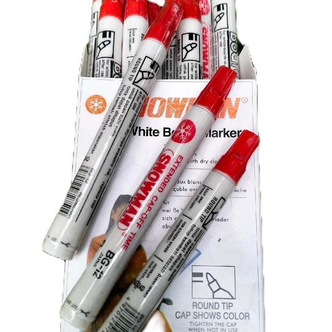 

Spidol Snowman Whiteboard Bg12 Warna Merah Isi 12 Pcs New Stok