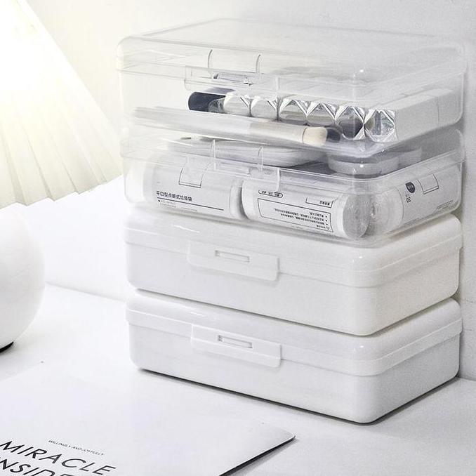 

Kotak Pensil Transparan Putih Besar Multifungsi Meja [MILOLI] F0205