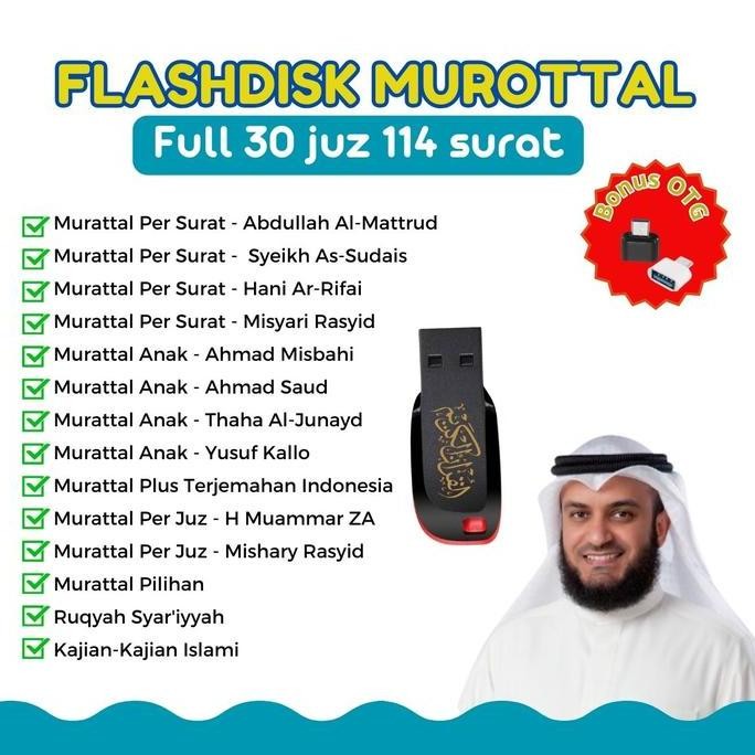 Flashdisk 16Gb Murottal Quran Lagu Religi Untuk Speaker Al-Quran Usb Ori