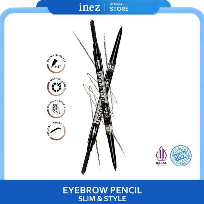 

INEZ Eyebrow Pencil Slim N Style Pensil Alis Hitam Coklat Original